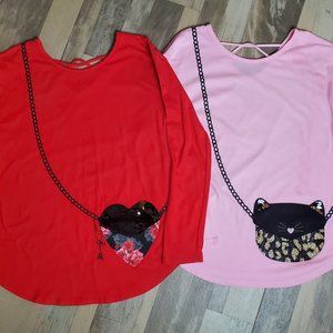 2 Size 12Y Girls Justice Purse Tops